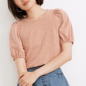 Madewell Floral Jacquard Puff-Sleeve Tee - NWT!